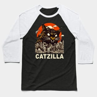 Kaiju Cat Monster - Catzilla Baseball T-Shirt